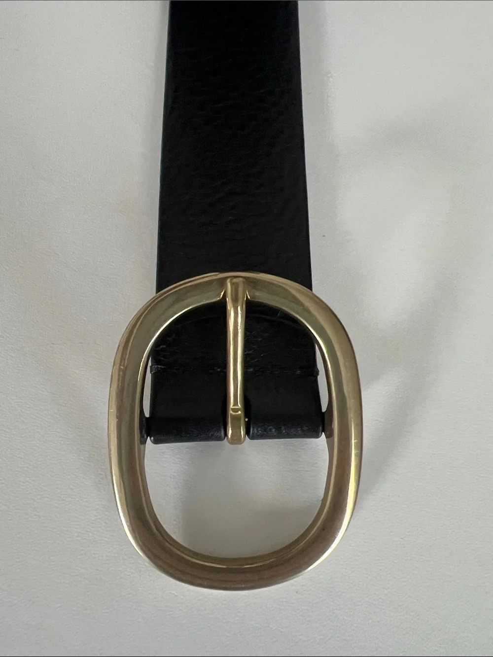 Anderson's Black Leather Belt with Gold Oval Buckle - Size 95 / 38